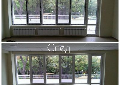 Почистване на ЦДГ Чайка прозорци преди и след